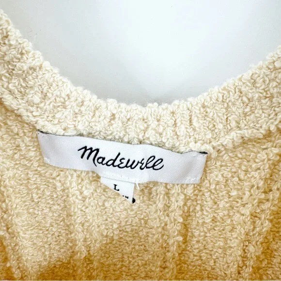 ✅ MADEWELL CREAM Ribbed Sleeveless‎ Midi Sweater Dress SIZE LARGE SP23 - Picture 3 of 7